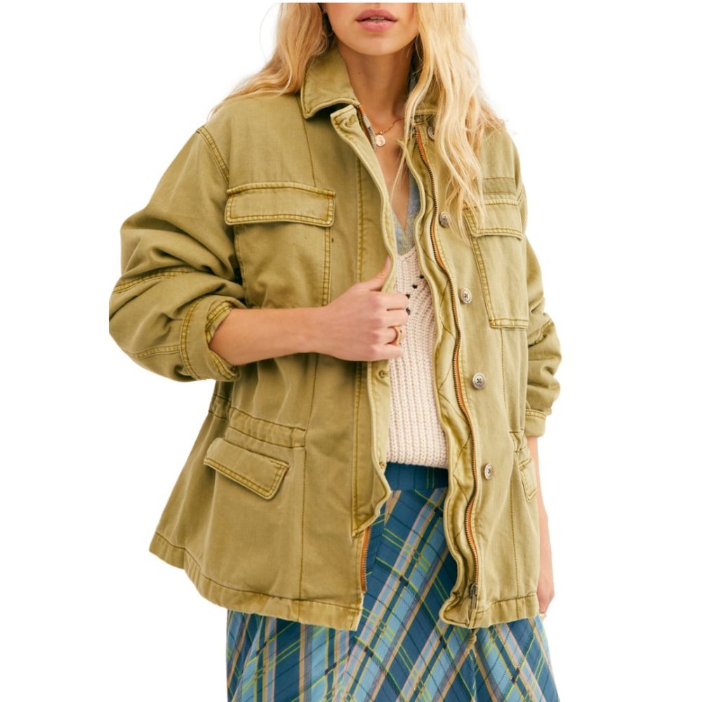 NWT Free People Seize The Day Military Jacket Army